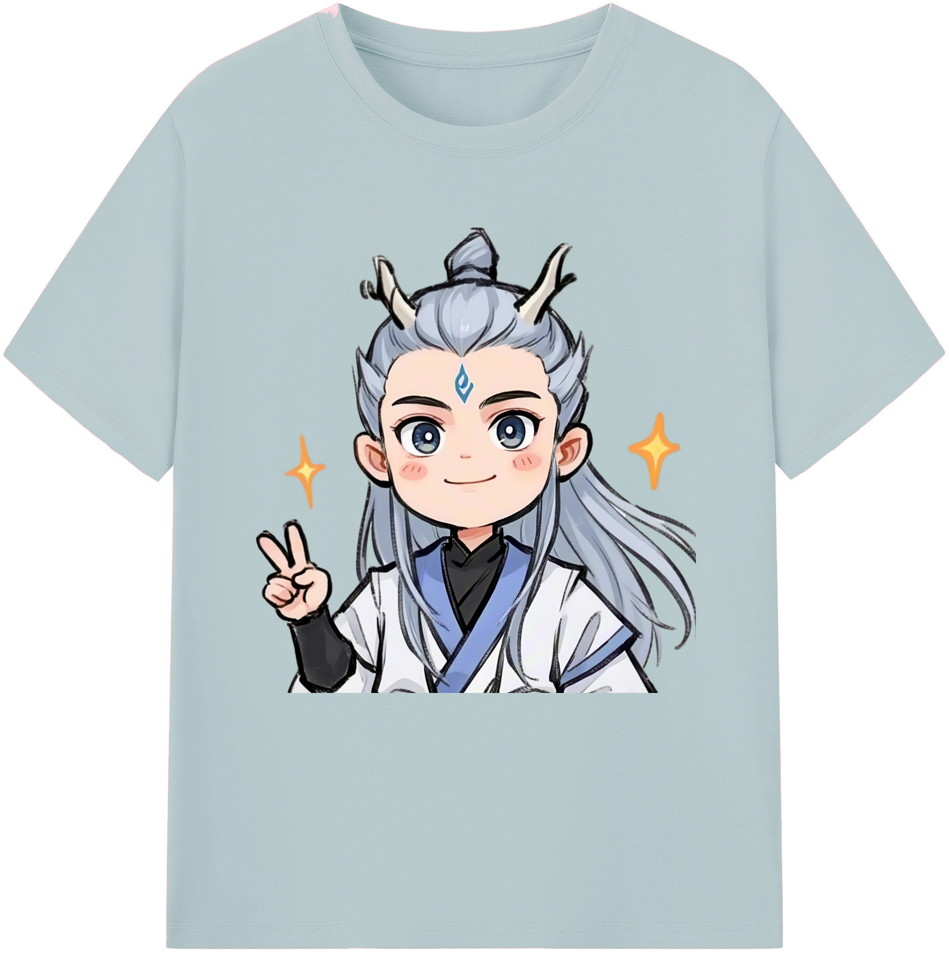 （画像用） Ne Zha 2 ナタ 魔童の大暴れ 綿100％半袖Tシャツ（フロントプリント）